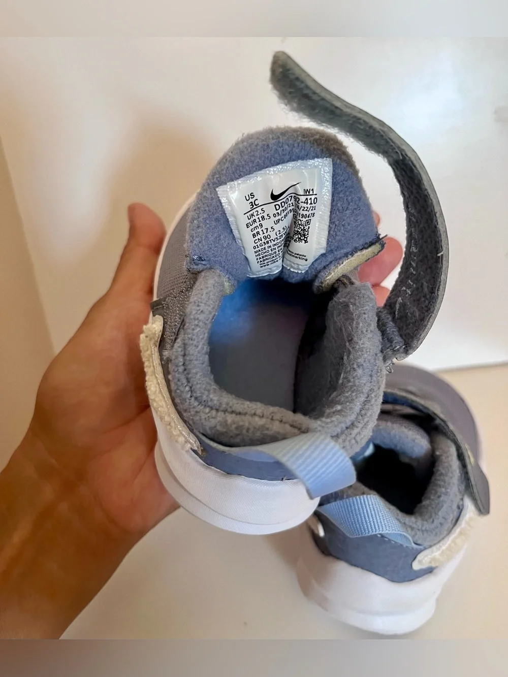 Nike Team Hustle D 10 Dream (TD) Toddler 3C Sneaker Strap Mesh Gray/White